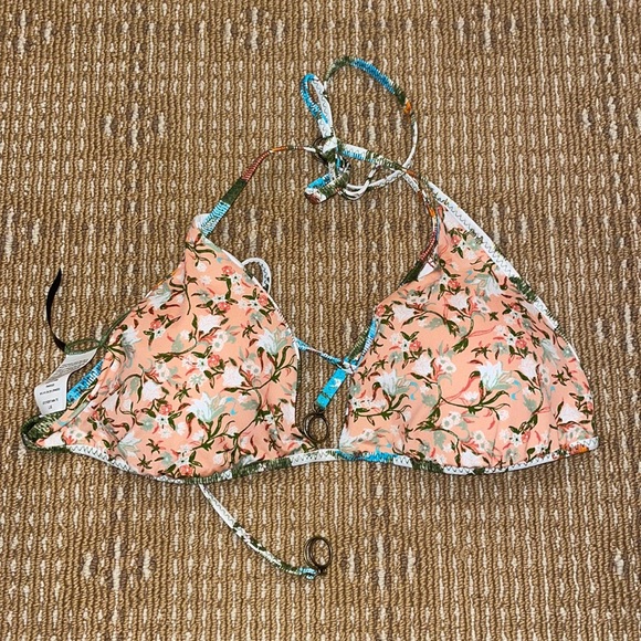 Soluna Swim Reversible Roses Halter Bikini Top SZ L NWOT - Picture 5 of 5